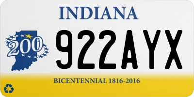IN license plate 922AYX