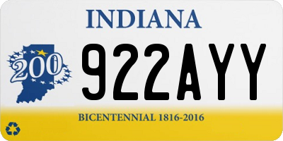 IN license plate 922AYY