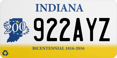 IN license plate 922AYZ