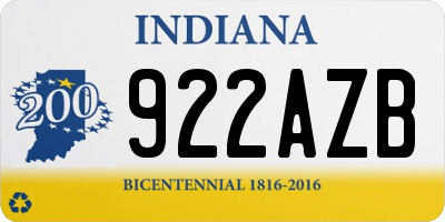 IN license plate 922AZB