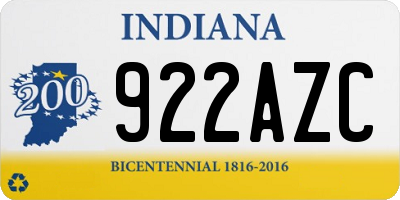 IN license plate 922AZC