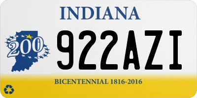 IN license plate 922AZI