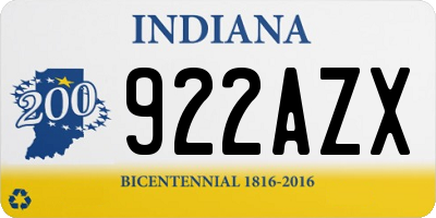 IN license plate 922AZX