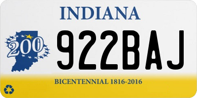 IN license plate 922BAJ