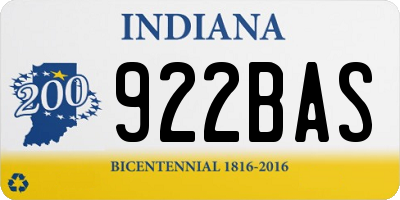IN license plate 922BAS