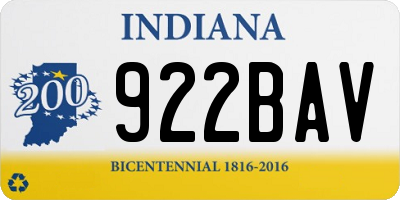 IN license plate 922BAV