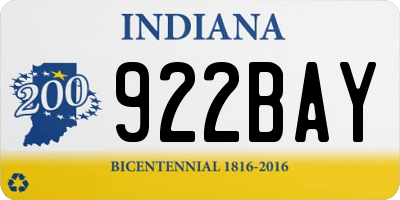 IN license plate 922BAY