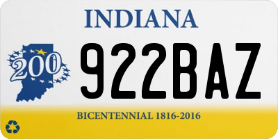 IN license plate 922BAZ