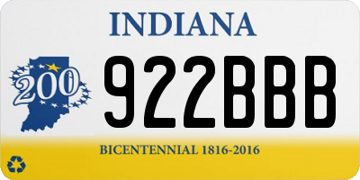 IN license plate 922BBB