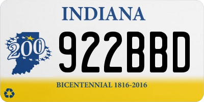IN license plate 922BBD