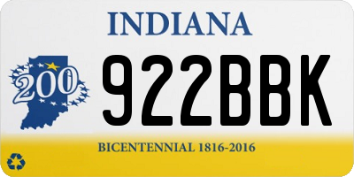 IN license plate 922BBK