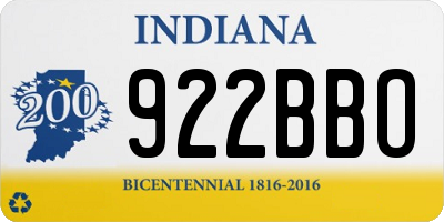IN license plate 922BBO