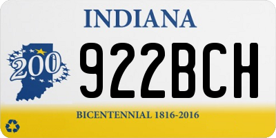 IN license plate 922BCH