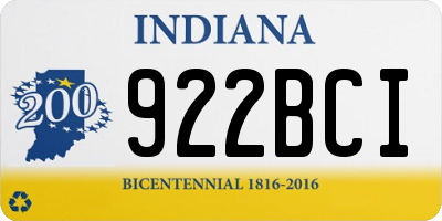 IN license plate 922BCI