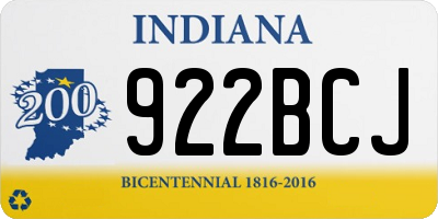 IN license plate 922BCJ
