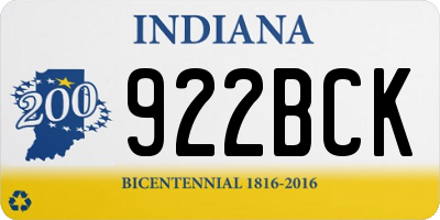 IN license plate 922BCK