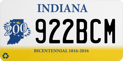 IN license plate 922BCM