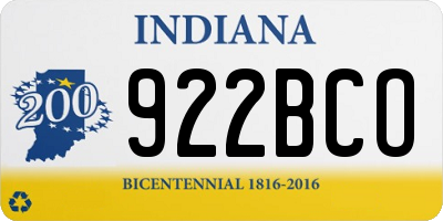 IN license plate 922BCO