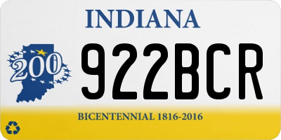IN license plate 922BCR