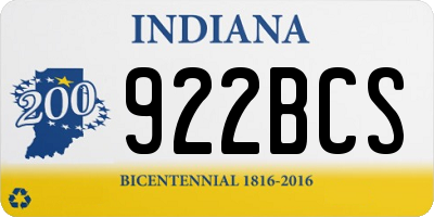 IN license plate 922BCS