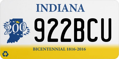 IN license plate 922BCU