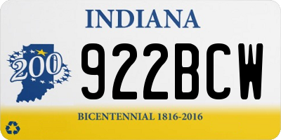IN license plate 922BCW