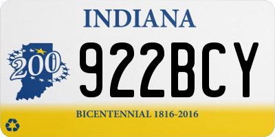 IN license plate 922BCY