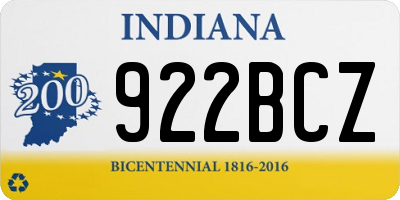 IN license plate 922BCZ