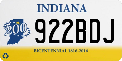 IN license plate 922BDJ