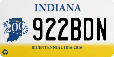 IN license plate 922BDN