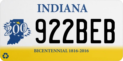 IN license plate 922BEB