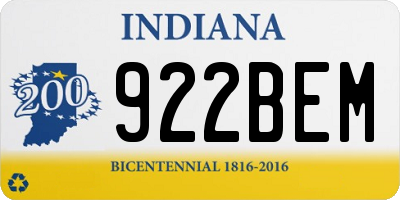 IN license plate 922BEM