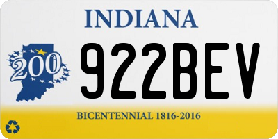 IN license plate 922BEV