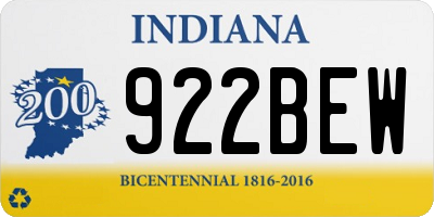 IN license plate 922BEW