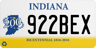 IN license plate 922BEX