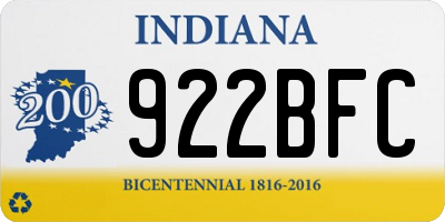 IN license plate 922BFC