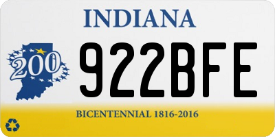 IN license plate 922BFE