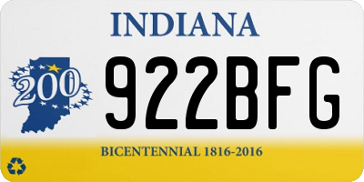 IN license plate 922BFG