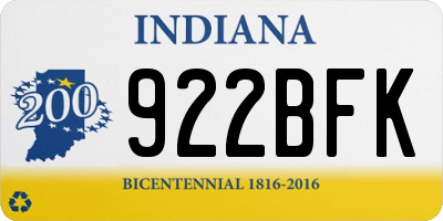 IN license plate 922BFK