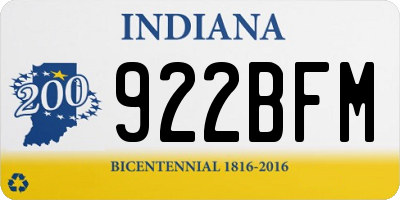 IN license plate 922BFM