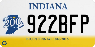 IN license plate 922BFP