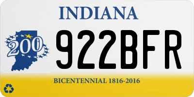 IN license plate 922BFR