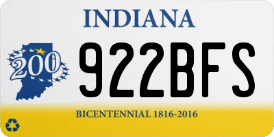 IN license plate 922BFS