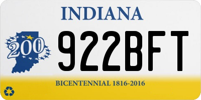 IN license plate 922BFT