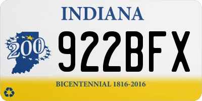 IN license plate 922BFX
