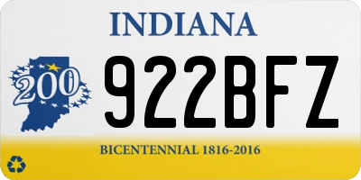 IN license plate 922BFZ