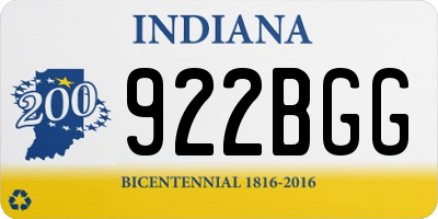 IN license plate 922BGG