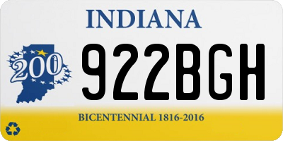 IN license plate 922BGH