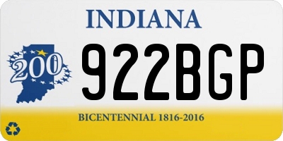 IN license plate 922BGP