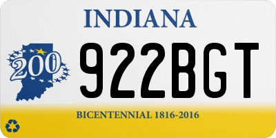 IN license plate 922BGT